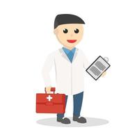 doctor with his equipment job design character on white background vector