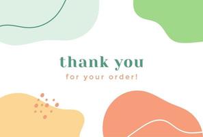 Abstract thank you for your order card. vector