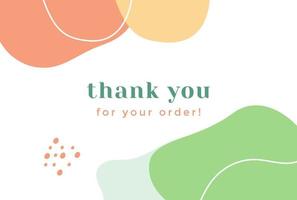 Abstract thank you for your order card. vector