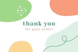 Abstract thank you for your order card. vector