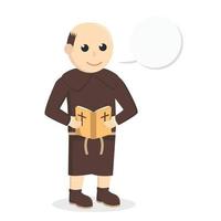 Christian monk reading bible design character on white background vector