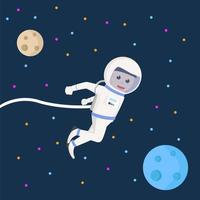 carácter de diseño de trabajo de astronauta sobre fondo blanco vector