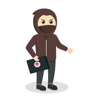 Hacker design character on white background vector