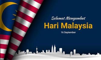 Malaysia Day Background Design. vector