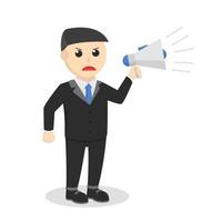 businessman shout on megaphone design vector