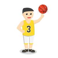 basketball player Spinning Basket Ball On Finger design character on white background vector