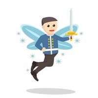 Male Fairy Royal Guard design character on white background vector