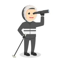 polar.explorer use telescope design character on white background vector