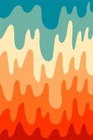 1970 Wavy Swirl Pattern. Hand-Drawn Vector Illustration. Seventies Style, Groovy Background, Wallpaper, Print. Flat Design, Hippie Aesthetic. Pastel Summer, Sunset Waves.