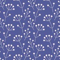 Vector seamless dry floral pattern. Abstract dried flowers. Simple hand drawn print.