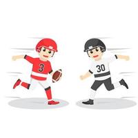 American Football Player Confrontation design character on white background vector