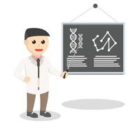 scientists give explain job design character on white background vector