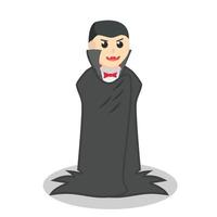 Dracula Cover His Body With Cloak design character on white background vector