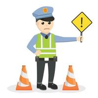 traffic police be careful design character on white background vector