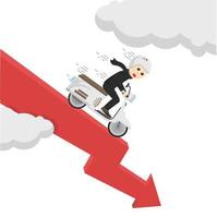 businessman speed down progress design vector