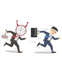 businessman pursuit by time design vector