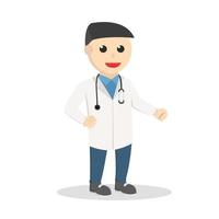 Doctor with a stethoscope job on white background vector