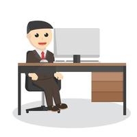 businessman work on table design vector