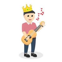 modern prince singing with guitar design character on white background vector