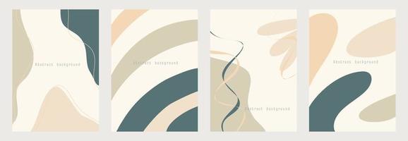 Abstract background with shapes and line art. Copy space for text. Vector illustration