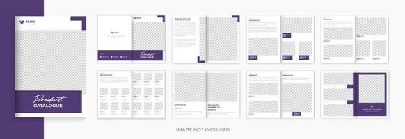 Purple product catalog brochure design 16 pages vector