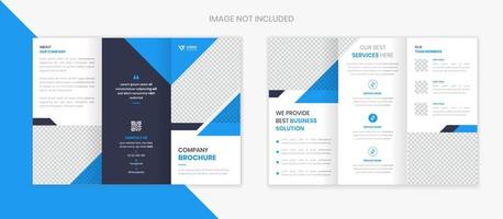 diseño de folleto tríptico corporativo azul, vector de plantilla de folleto comercial