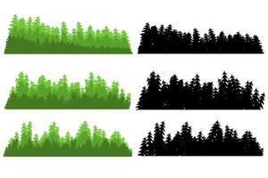 conjunto de pinos. conjunto de bosque vector