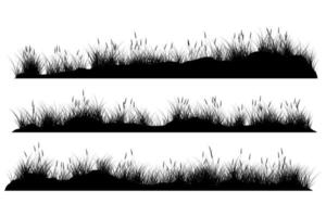 meadow silhouette. grass ground landscape vector