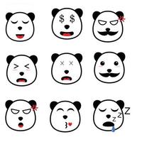Cute panda vector set
