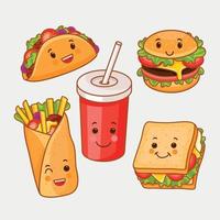 Kawaii Fast Food Sticker vector