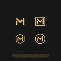 Lettering LM logo, combining letter L and M in one shape as LM luxury, exclusive logo design vector templates