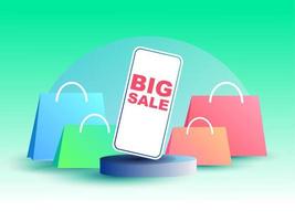 Shopping online big sale vector
