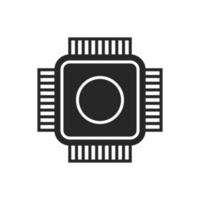 Cpu chip technology vector digital electronic. Computer processor illustration board icon and communication tech hardware. Microchip motherboard engineering datum and symbol pc core equipment device