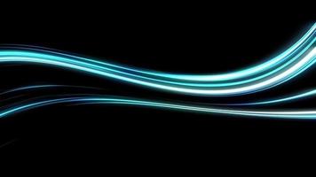 Rayas de luz azul abstracto aislado sobre fondo negro video
