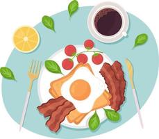 Nutritious breakfast 2D vector isolated illustration