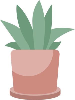 Houseplant in pot semi flat color vector object