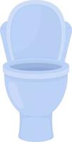 Clean open toilet bowl semi flat color vector object. Editable figure. Full sized item on white. Restroom equipment simple cartoon style illustration for web graphic design and animation