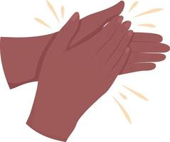 Clapping semi flat color vector hand gesture