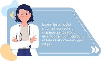 cuadro de texto de cita de consejo médico con carácter plano vector