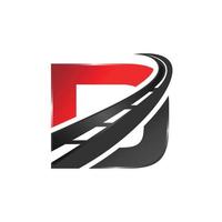 D letter road construction creative logo vector template