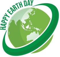 Happy Earth Day logo design.Save earth logo.Earth globe symbol wrapped in the leafs, isolated on a gradient background. Vector Earth Day card