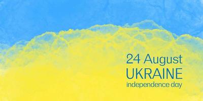 24 de agosto día de la independencia de Ucrania bandera color azul-amarillo fondo acuarela digital, para el fondo.