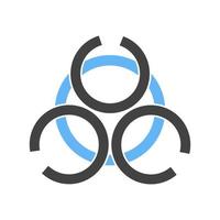 Biological Hazard Glyph Blue and Black Icon vector