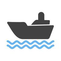 Shipping Glyph Blue and Black Icon vector