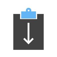 Assignment Return II Glyph Blue and Black Icon vector
