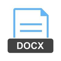 docx glifo icono azul y negro vector