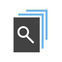 Research Glyph Blue and Black Icon vector