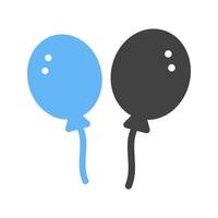 Balloons Glyph Blue and Black Icon vector