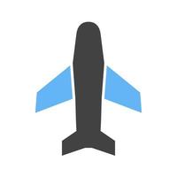 Aero plane Passenger Glyph Blue and Black Icon vector