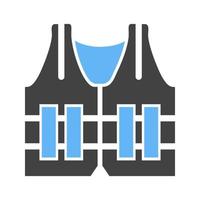 Police Vest Glyph Blue and Black Icon vector
